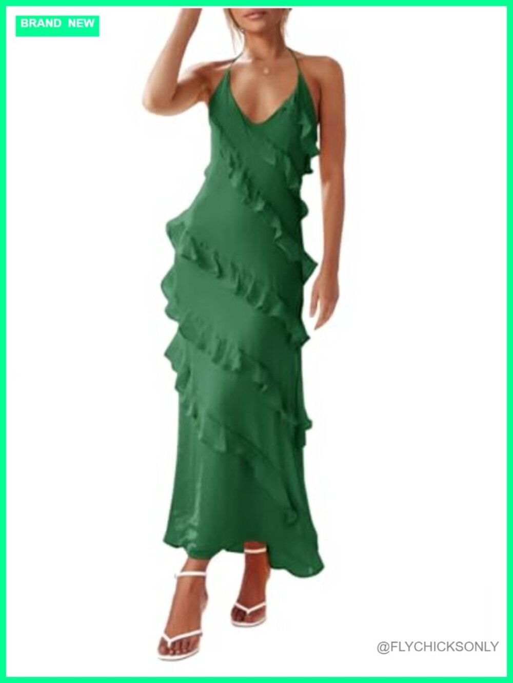 Womens Chiffon Halter Maxi Dress Sleeveless Backless Party Dress